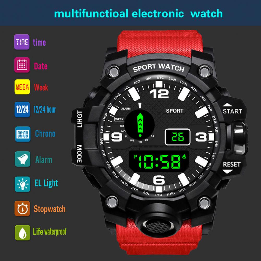 Canvas Strap Watch - Relógio multifuncional para uso prático, relógio