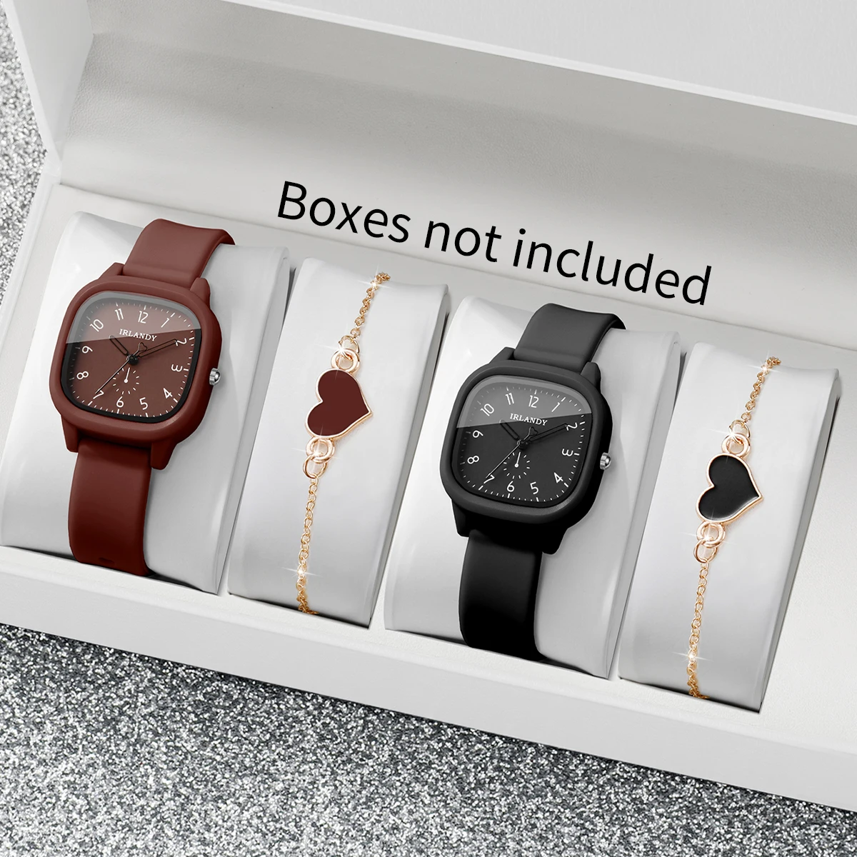 Silicone Band Women - Conjunto de 4 relógios de quartzo