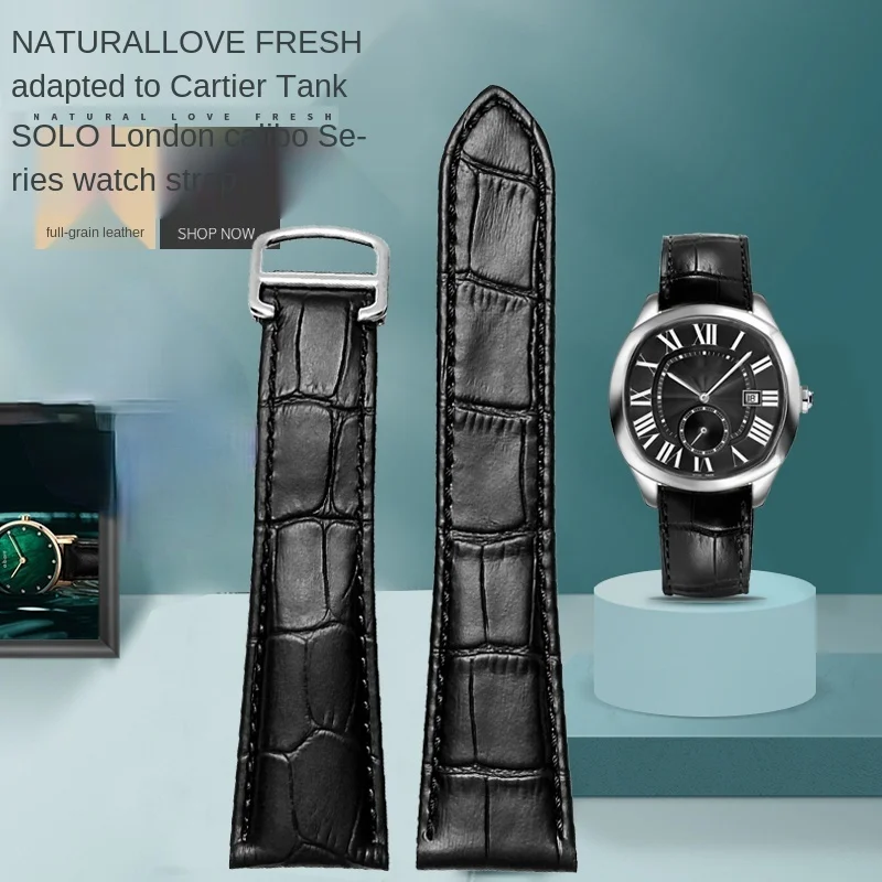 Cartier Watch Tank - Pulseira de relógio de couro genuíno