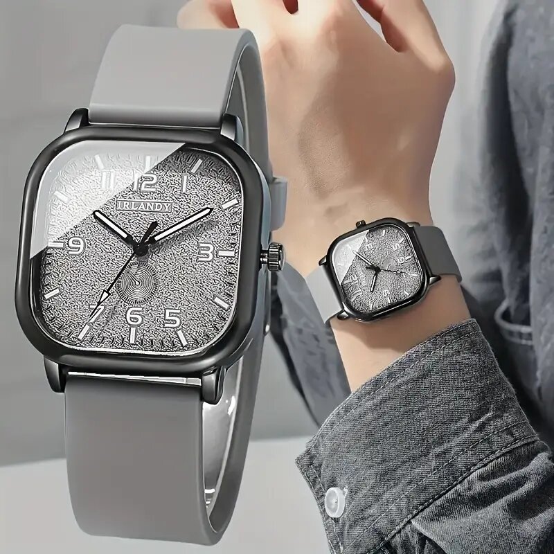 Silicone Band Women - Relógio feminino Fashion Square, com pulseira