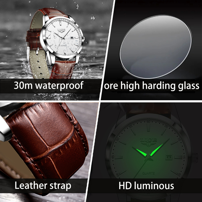 Lige homem relógio moda pulsei - Leather Watch Band Men avaliação e preço