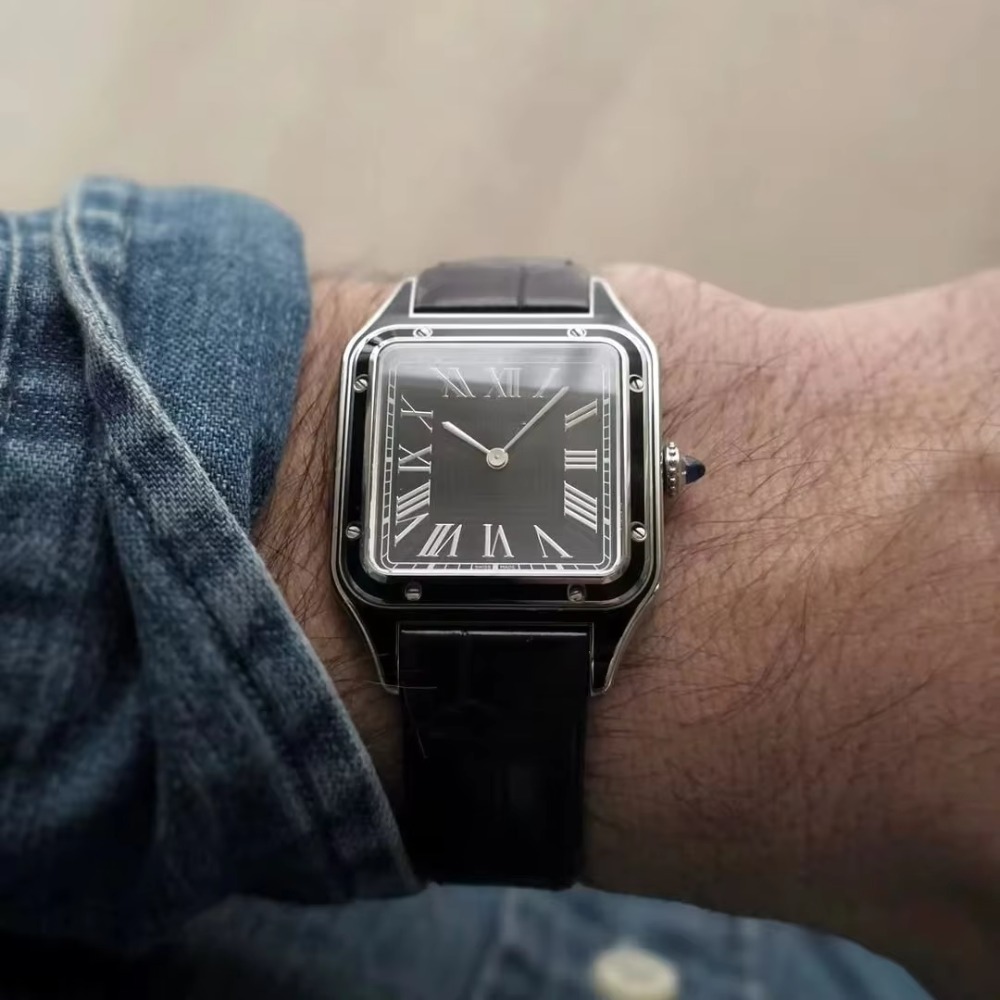 Pulseira de relógio em couro d - Cartier Watch Santos avaliação e preço
