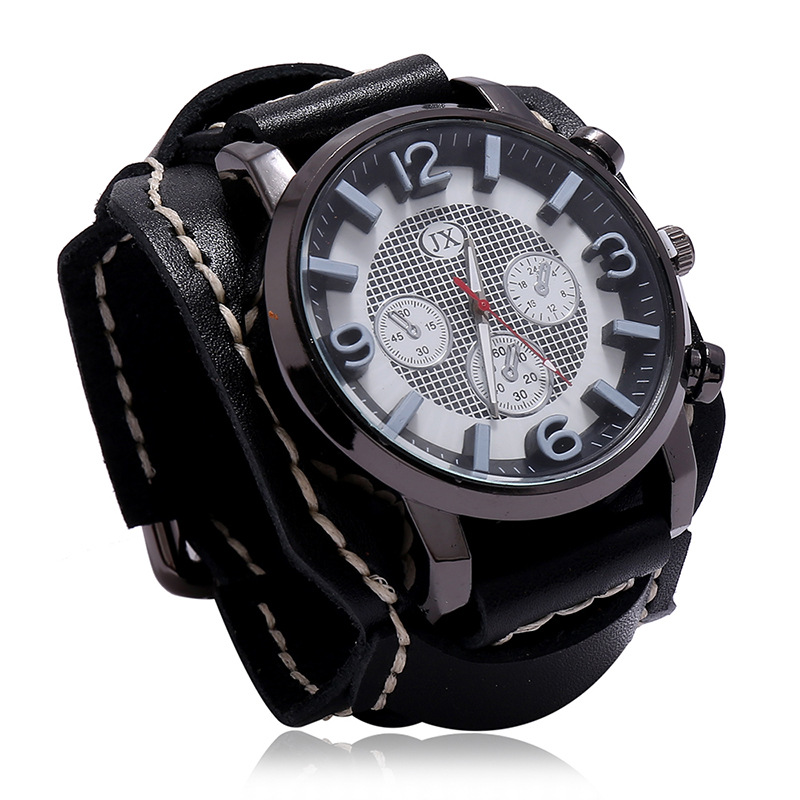 Relógio de quartzo eletrônico  - Leather Watch Band Men avaliação e preço