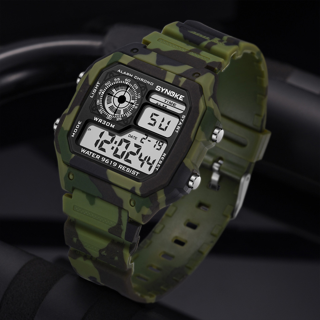 Synoke-Relógio digital militar - Canvas Strap Watch avaliação e preço