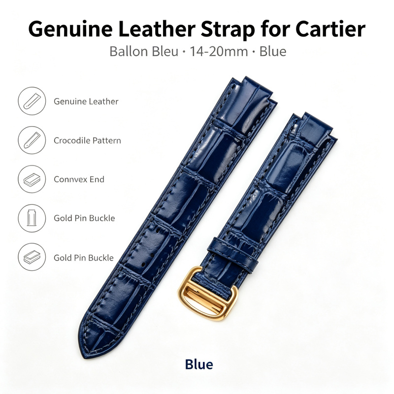 Pulseira de Couro Genuíno de 1 - Cartier Watch Ballon Bleu avaliação e preço