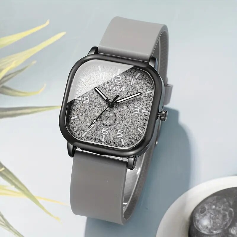 Relógio feminino Fashion Squar - Silicone Band Women avaliação e preço